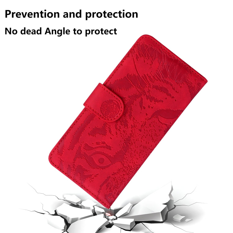 For Honor Magic6 Pro Tiger Embossing Pattern Flip Leather Phone Case(Red) - Honor Cases by PMC Jewellery | Online Shopping South Africa | PMC Jewellery | Buy Now Pay Later Mobicred