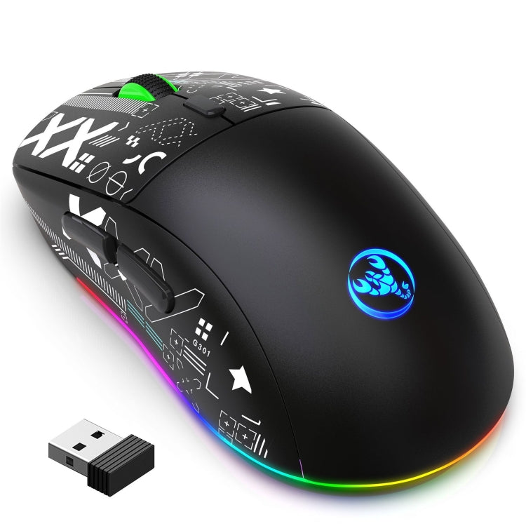 HXSJ T90 RGB Light Three-mode Wireless Gaming Mouse(Black) - Wireless Mice by HXSJ | Online Shopping South Africa | PMC Jewellery