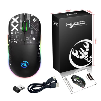 HXSJ T90 RGB Light Three-mode Wireless Gaming Mouse(Black) - Wireless Mice by HXSJ | Online Shopping South Africa | PMC Jewellery