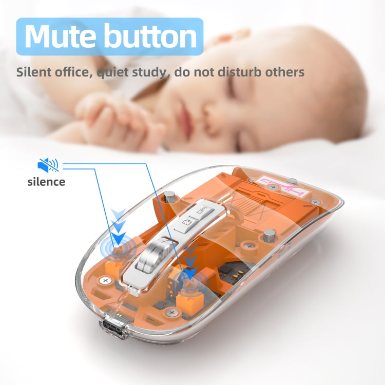 HXSJ T900 Transparent Magnet Three-mode Wireless Gaming Mouse(Grey) - free shipping - PMC Jewellery - Order now!