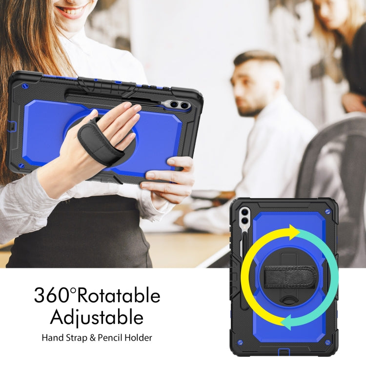 For Samsung Galaxy Tab S10+ / S9+ / S9 FE+ Silicone Hybrid PC Tablet Protective Case(Black+Dark Blue) - Galaxy Tab S9+ Cases by PMC Jewellery | Online Shopping South Africa | PMC Jewellery | Buy Now Pay Later Mobicred
