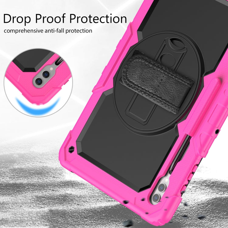 For Samsung Galaxy Tab S9 Ultra / S10 Ultra Silicone Hybrid PC Tablet Protective Case(Rose Red+Black) - free shipping - PMC Jewellery - Order now!