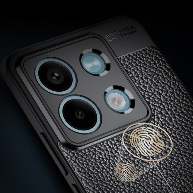 For Xiaomi Redmi Note 13 Litchi Texture Shockproof TPU Phone Case(Black) - Note 13 Cases by PMC TechLife | Online Shopping South Africa | PMC TechLife | Buy Now Pay Later Mobicred