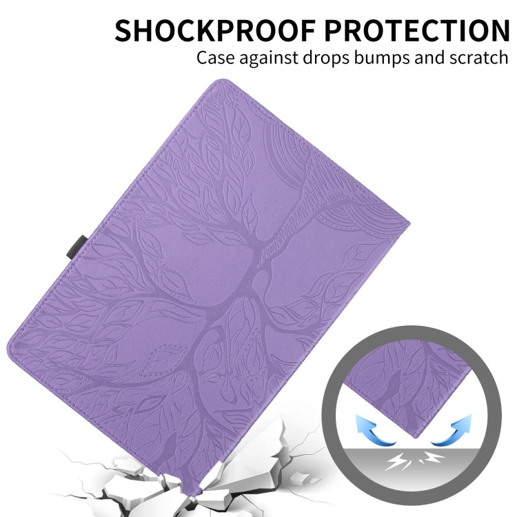 For iPad Pro 11 2024 Tree Life Embossed Rotation Leather Smart Tablet Case(Purple) - iPad Pro 11 2024 Cases by PMC TechLife | Online Shopping South Africa | PMC TechLife | Buy Now Pay Later Mobicred