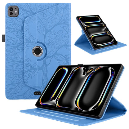 For iPad Pro 11 2024 Tree Life Embossed Rotation Leather Smart Tablet Case(Blue) - iPad Pro 11 2024 Cases by PMC Jewellery | Online Shopping South Africa | PMC Jewellery | Buy Now Pay Later Mobicred