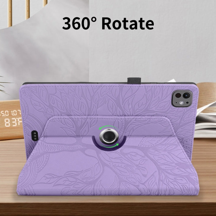 For iPad Pro 13 2024 Tree Life Embossed Rotation Leather Smart Tablet Case(Purple) - iPad Pro 13 2024 Cases by PMC Jewellery | Online Shopping South Africa | PMC Jewellery | Buy Now Pay Later Mobicred