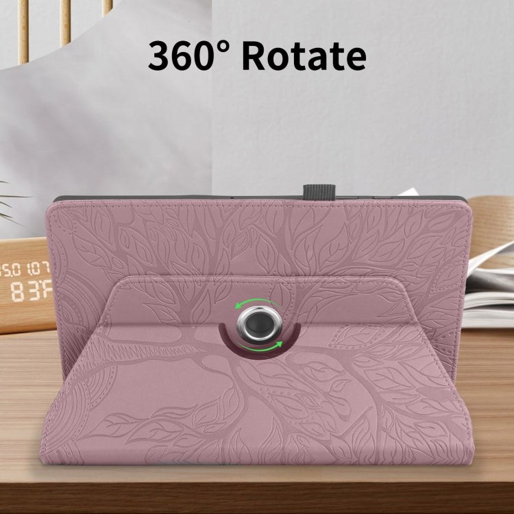 For Amazon Kindle Fire HD10 2021 Tree Life Embossed Rotation Leather Tablet Case(Rose Gold) - free shipping - PMC TechLife - Order now!