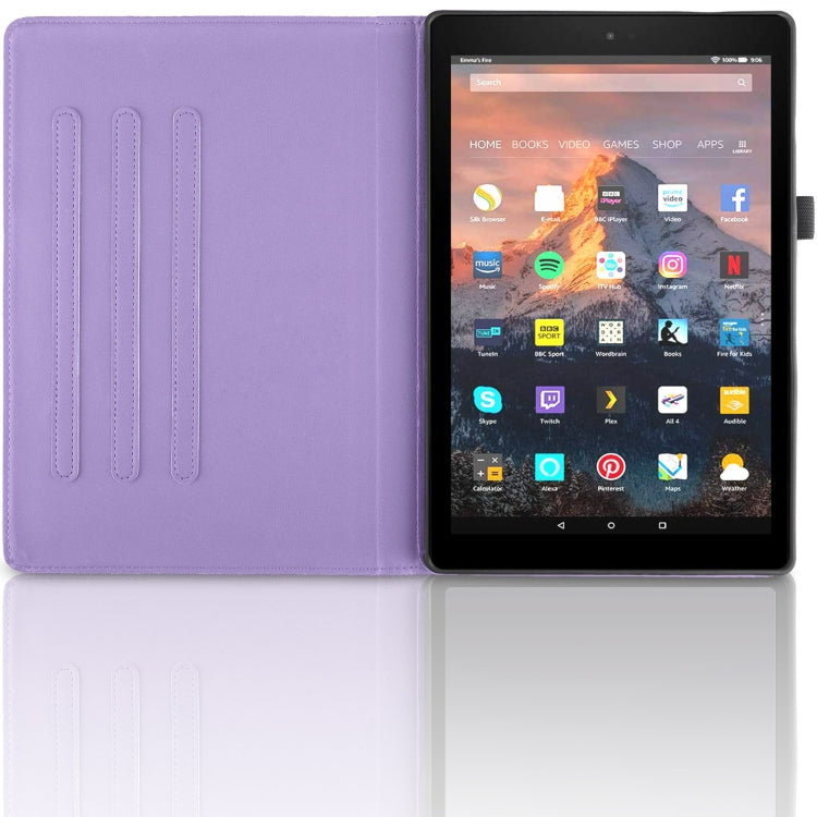 For Amazon Kindle Fire HD8 2015-2019 Tree Life Embossed Rotation Leather Tablet Case(Purple) - Amazon by PMC TechLife | Online Shopping South Africa | PMC TechLife | Buy Now Pay Later Mobicred