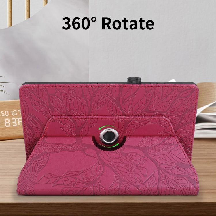 For Amazon Kindle Paperwhite 5 Tree Life Embossed Rotation Leather Smart Tablet Case(Red) - Amazon by PMC TechLife | Online Shopping South Africa | PMC TechLife | Buy Now Pay Later Mobicred