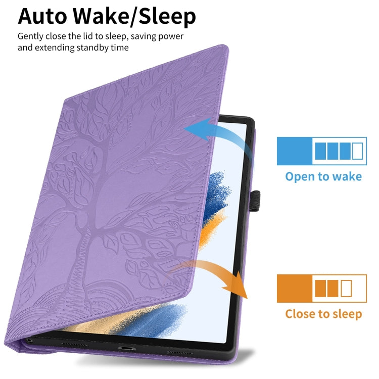 For Amazon Kindle Paperwhite 5 Tree Life Embossed Rotation Leather Smart Tablet Case(Purple) - Amazon by PMC TechLife | Online Shopping South Africa | PMC TechLife | Buy Now Pay Later Mobicred