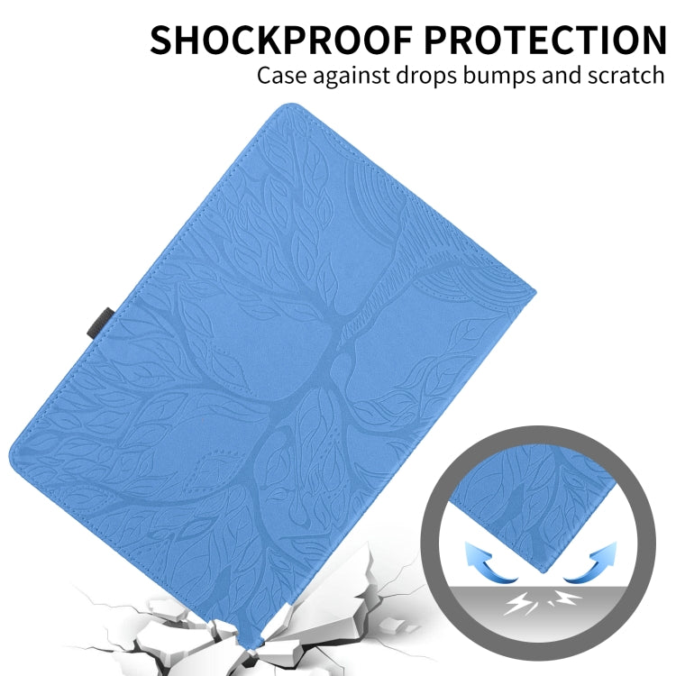 For Lenovo Tab M10 Plus 10.6 3rd Gen Tree Life Embossed Rotation Leather Smart Tablet Case(Blue) - Lenovo by PMC TechLife | Online Shopping South Africa | PMC TechLife | Buy Now Pay Later Mobicred