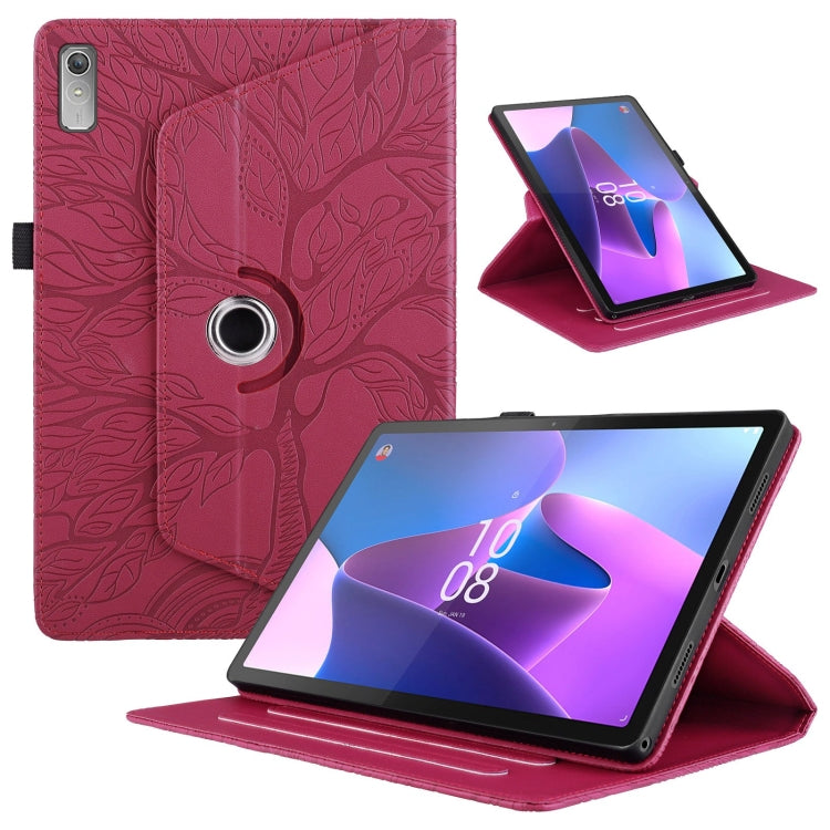 For Lenovo Xiaoxin Pad 11 2nd 2023 Tree Life Embossed Rotation Leather Tablet Case(Red) - Lenovo by PMC TechLife | Online Shopping South Africa | PMC TechLife | Buy Now Pay Later Mobicred