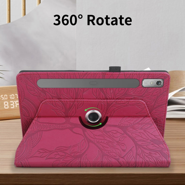 For Lenovo Tab P11 Pro 2nd / Xiaoxin Pad 11 Pro Tree Life Embossed Rotation Leather Tablet Case(Red) - Lenovo by PMC TechLife | Online Shopping South Africa | PMC TechLife | Buy Now Pay Later Mobicred