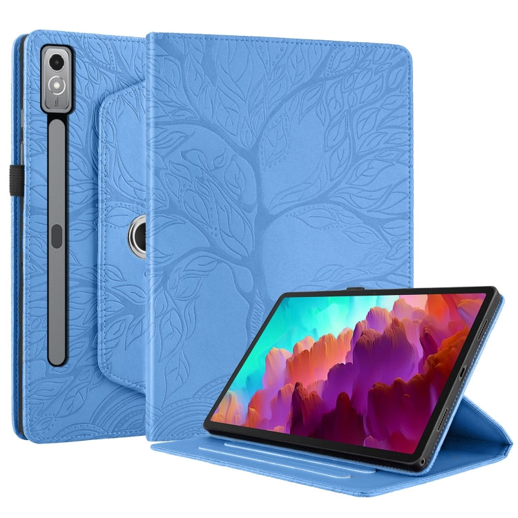 For Lenovo Tab P12 / Xiaoxin Pad Pro 12.7 Tree Life Embossed Rotation Leather Tablet Case(Blue) - Lenovo by PMC TechLife | Online Shopping South Africa | PMC TechLife | Buy Now Pay Later Mobicred