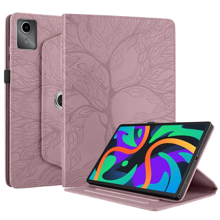 For Lenovo Tab M11 / Xiaoxin Pad 11 2024 Tree Life Embossed Rotation Leather Tablet Case(Rose Gold) - free shipping - PMC Jewellery - Order now!