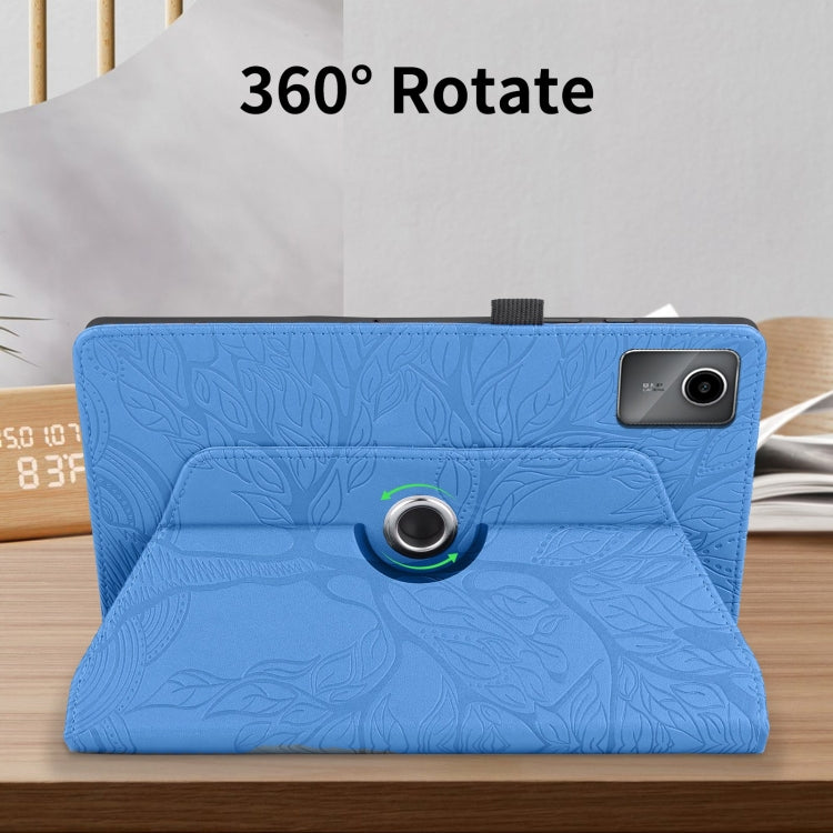 For Lenovo Tab M11 / Xiaoxin Pad 11 2024 Tree Life Embossed Rotation Leather Tablet Case(Blue) - Lenovo by PMC Jewellery | Online Shopping South Africa | PMC Jewellery | Buy Now Pay Later Mobicred