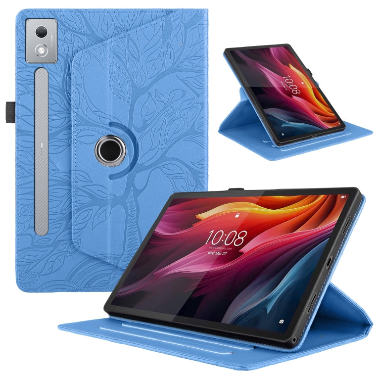 For Lenovo Tab P12 / Xiaoxin Pad Pro 12.7 2025 Tree Life Embossed Rotation Leather Tablet Case(Blue) - Lenovo by PMC TechLife | Online Shopping South Africa | PMC TechLife | Buy Now Pay Later Mobicred