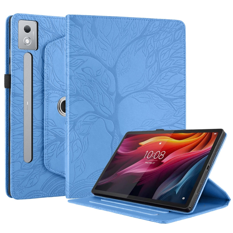 For Lenovo Tab P12 / Xiaoxin Pad Pro 12.7 2025 Tree Life Embossed Rotation Leather Tablet Case(Blue) - Lenovo by PMC TechLife | Online Shopping South Africa | PMC TechLife | Buy Now Pay Later Mobicred