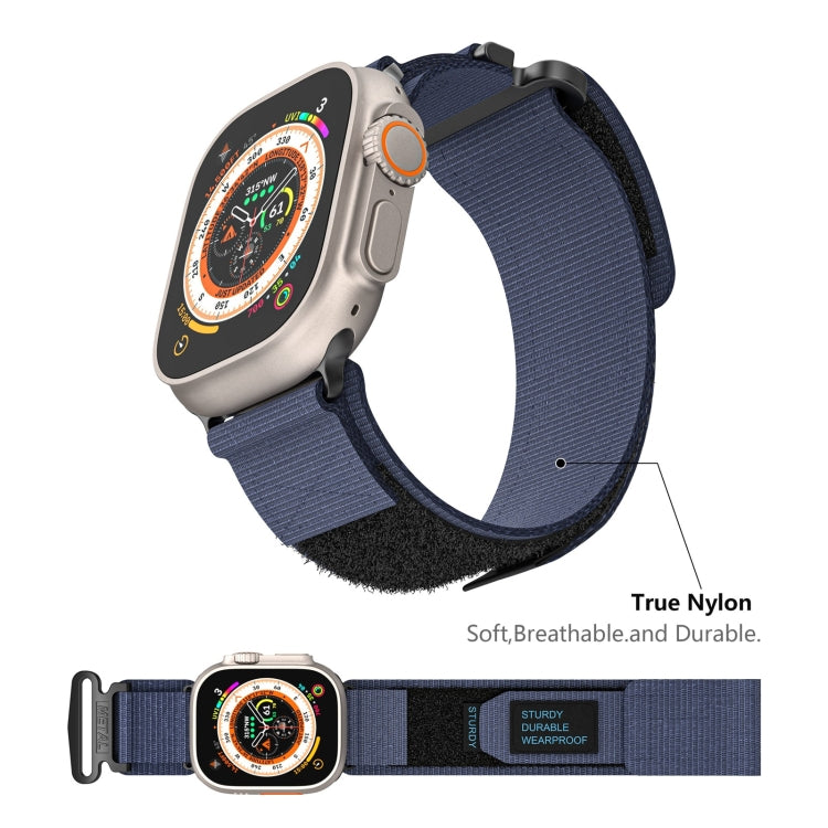 For Apple Watch Ultra 2 49mm AW Nylon Two-Section Watch Band(Blue) - Watch Bands by PMC TechLife | Online Shopping South Africa | PMC TechLife