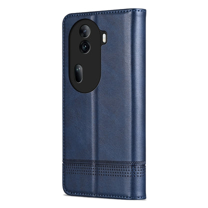 For OPPO Reno11 China AZNS Magnetic Calf Texture Flip Leather Phone Case(Dark Blue) - Reno11 Cases by AZNS | Online Shopping South Africa | PMC Jewellery | Buy Now Pay Later Mobicred