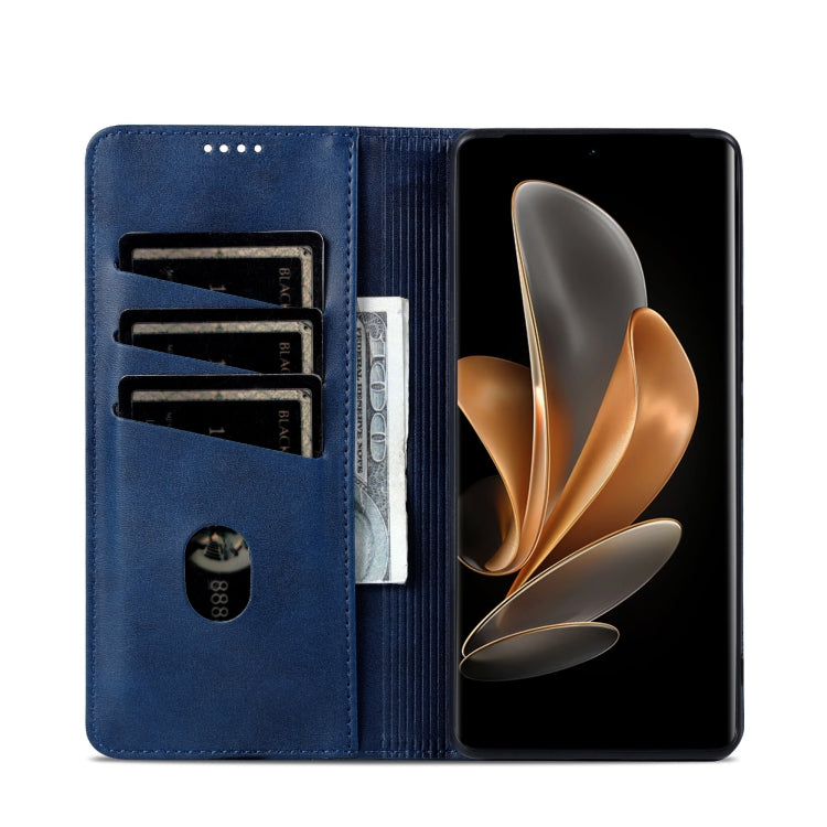 For OPPO Reno11 Pro China AZNS Magnetic Calf Texture Flip Leather Phone Case(Dark Blue) - Reno11 Pro Cases by AZNS | Online Shopping South Africa | PMC Jewellery | Buy Now Pay Later Mobicred