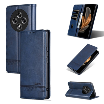 For OPPO Reno12 F 4G AZNS Magnetic Calf Texture Flip Leather Phone Case(Dark Blue) - Reno12 F Cases by AZNS | Online Shopping South Africa | PMC Jewellery | Buy Now Pay Later Mobicred