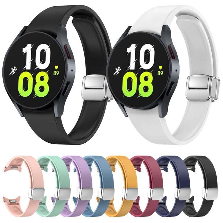 For Samsung Galaxy Watch 6 Magnetic Folding Silver Buckle Silicone Watch Band(Pink) - free shipping - PMC TechLife - Order now!