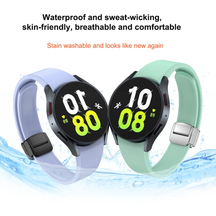 For Samsung Galaxy Watch 6 Magnetic Folding Silver Buckle Silicone Watch Band(Dark Blue) - free shipping - PMC TechLife - Order now!