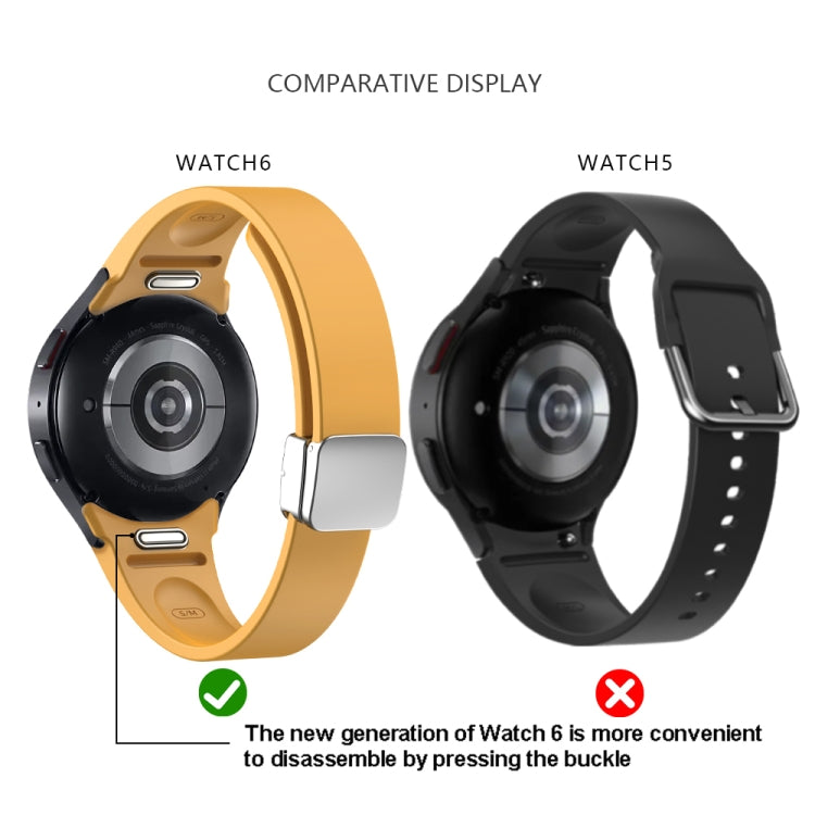 For Samsung Galaxy Watch 6 Magnetic Folding Silver Buckle Silicone Watch Band(Dark Blue) - free shipping - PMC TechLife - Order now!