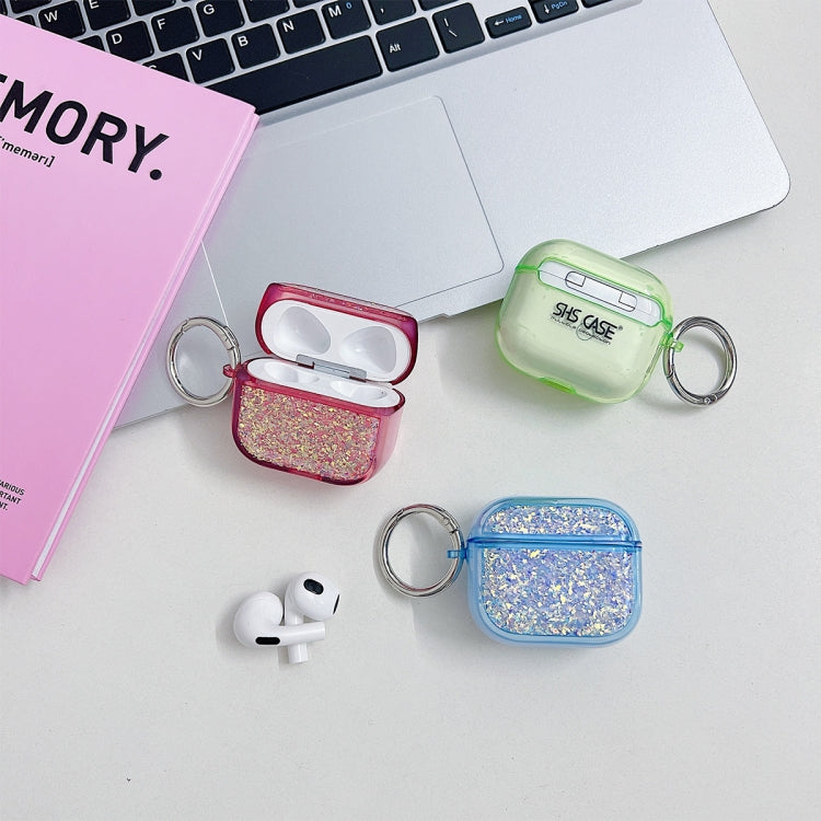 For AirPods Pro Flash Diamond Epoxy Bluetooth Earphone Protective Case(Pink) - For AirPods Pro by PMC Jewellery | Online Shopping South Africa | PMC Jewellery | Buy Now Pay Later Mobicred