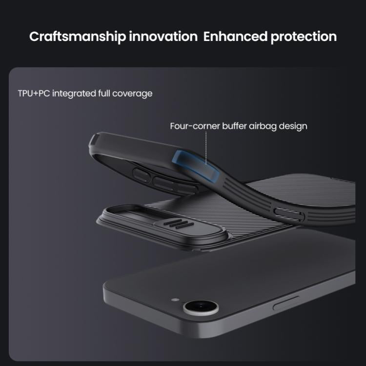 For iPhone 16e NILLKIN CamShield Pro PC Phone Case(Black) - iPhone 16e Cases by NILLKIN | Online Shopping South Africa | PMC TechLife | Buy Now Pay Later Mobicred