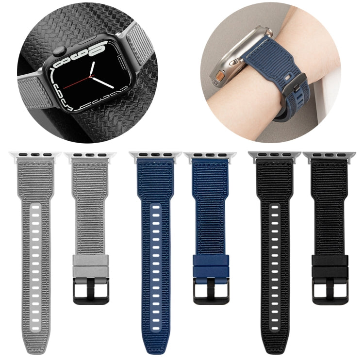 For Apple Watch Ultra 2 49mm Hybrid Braid Nylon Silicone Watch Band(Blue) - Watch Bands by PMC TechLife | Online Shopping South Africa | PMC TechLife | Buy Now Pay Later Mobicred