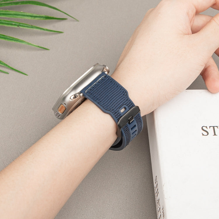 For Apple Watch Ultra 2 49mm Hybrid Braid Nylon Silicone Watch Band(Grey) - Watch Bands by PMC TechLife | Online Shopping South Africa | PMC TechLife | Buy Now Pay Later Mobicred