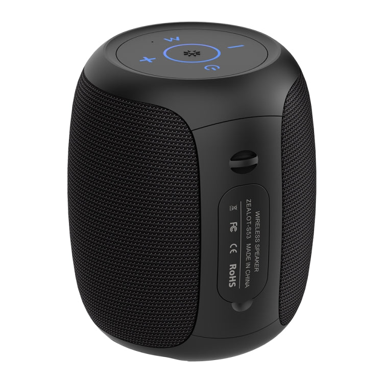 Zealot S53 IPX6 Waterproof Portable Colorful Wireless Bluetooth Speaker(Black) - Desktop Speaker by ZEALOT | Online Shopping South Africa | PMC Jewellery | Buy Now Pay Later Mobicred