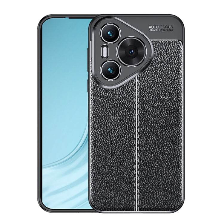 For Huawei Pura 70 Litchi Texture TPU Shockproof Phone Case(Black) - Huawei Cases by PMC Jewellery | Online Shopping South Africa | PMC Jewellery | Buy Now Pay Later Mobicred