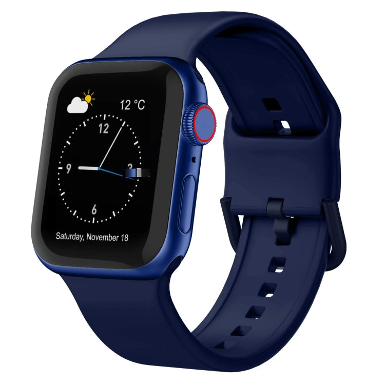 For Apple Watch SE 44mm Pin Buckle Silicone Watch Band(Midnight Blue) - free shipping - PMC TechLife - Order now!