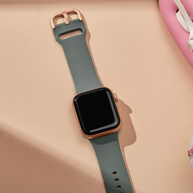 For Apple Watch Series 2 38mm Pin Buckle Silicone Watch Band(Olive) - free shipping - PMC TechLife - Order now!