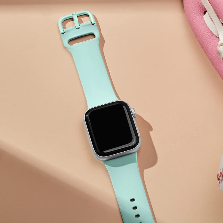 For Apple Watch 42mm Pin Buckle Silicone Watch Band(Mint Green) - free shipping - PMC TechLife - Order now!