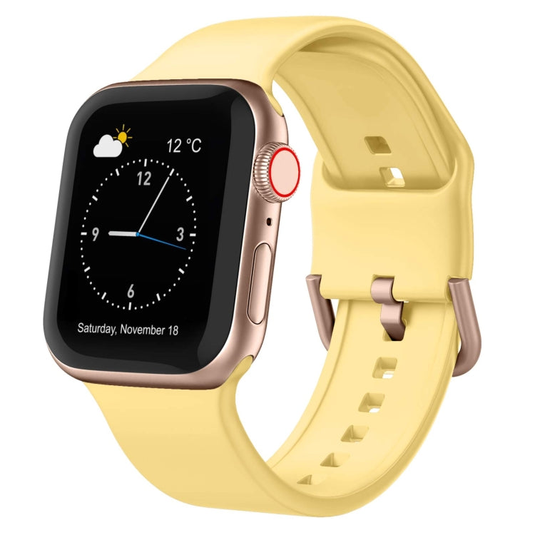 For Apple Watch 42mm Pin Buckle Silicone Watch Band(Yellow) - free shipping - PMC TechLife - Order now!