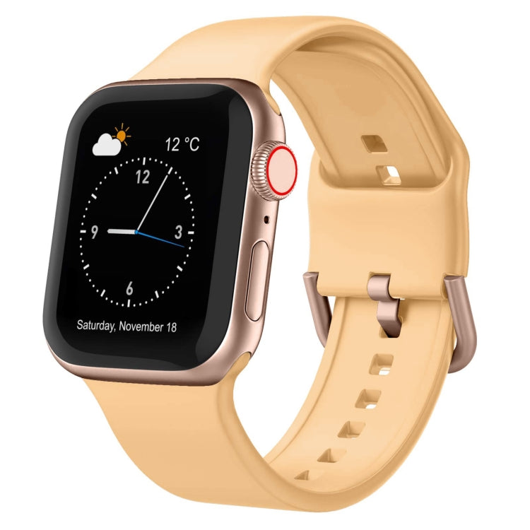 For Apple Watch 42mm Pin Buckle Silicone Watch Band(Light Orange) - free shipping - PMC TechLife - Order now!