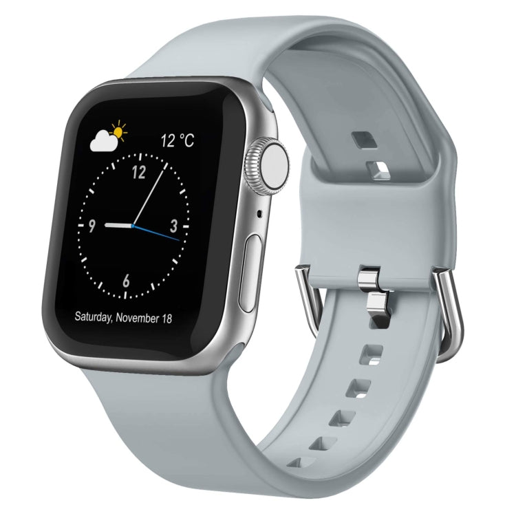 For Apple Watch 42mm Pin Buckle Silicone Watch Band(Light Grey) - free shipping - PMC TechLife - Order now!