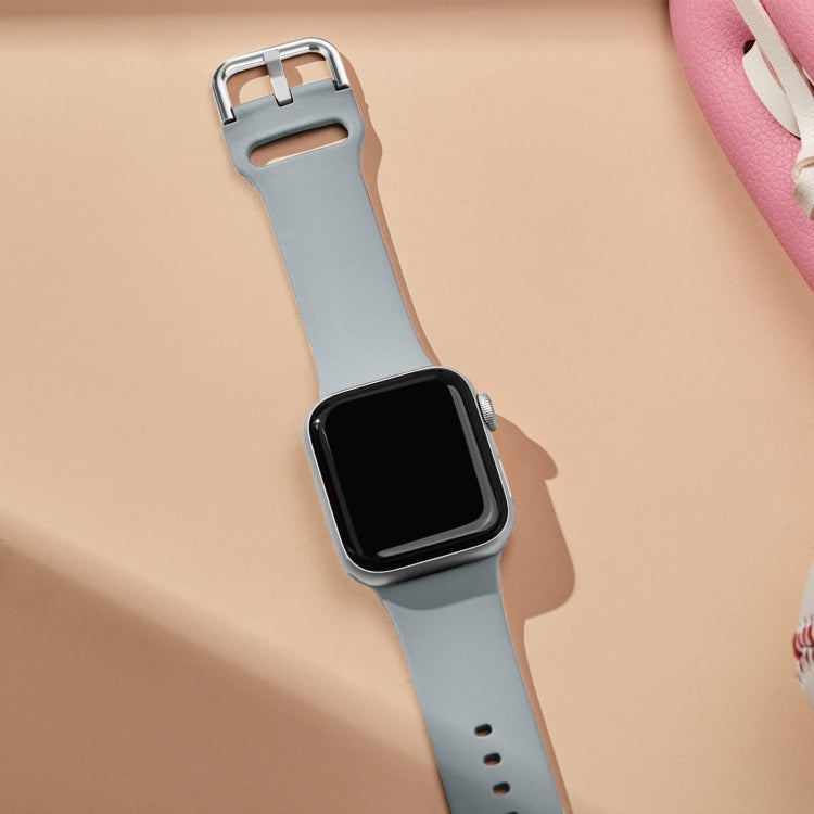 For Apple Watch 42mm Pin Buckle Silicone Watch Band(Light Grey) - free shipping - PMC TechLife - Order now!