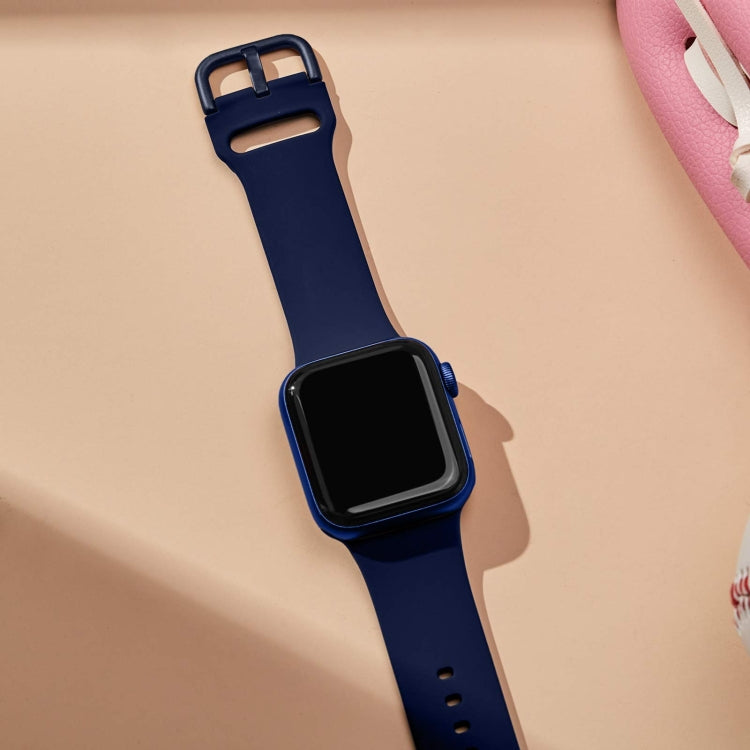 For Apple Watch 42mm Pin Buckle Silicone Watch Band(Midnight Blue) - free shipping - PMC TechLife - Order now!