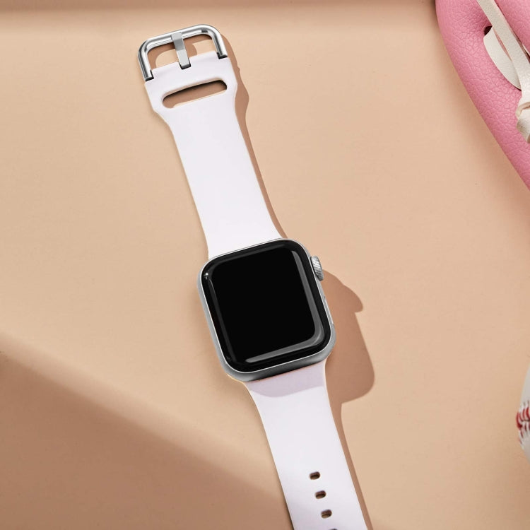 For Apple Watch 38mm Pin Buckle Silicone Watch Band(White) - free shipping - PMC TechLife - Order now!