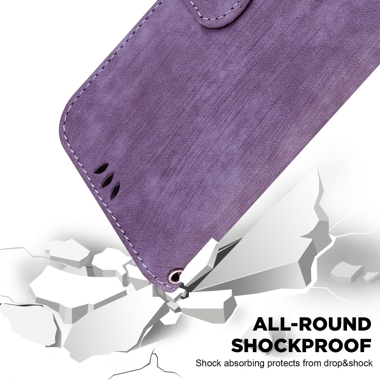 For iPhone 16e Little Tiger Embossed Leather Phone Case(Purple) - iPhone 16e Cases by PMC TechLife | Online Shopping South Africa | PMC TechLife | Buy Now Pay Later Mobicred