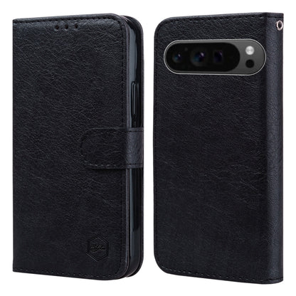 For Google Pixel 9 Skin Feeling Oil Leather Texture PU + TPU Phone Case(Black) - Google Cases by PMC Jewellery | Online Shopping South Africa | PMC Jewellery | Buy Now Pay Later Mobicred