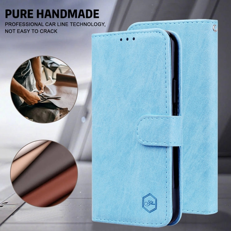 For Google Pixel 9 Skin Feeling Oil Leather Texture PU + TPU Phone Case(Light Blue) - Google Cases by PMC TechLife | Online Shopping South Africa | PMC TechLife | Buy Now Pay Later Mobicred