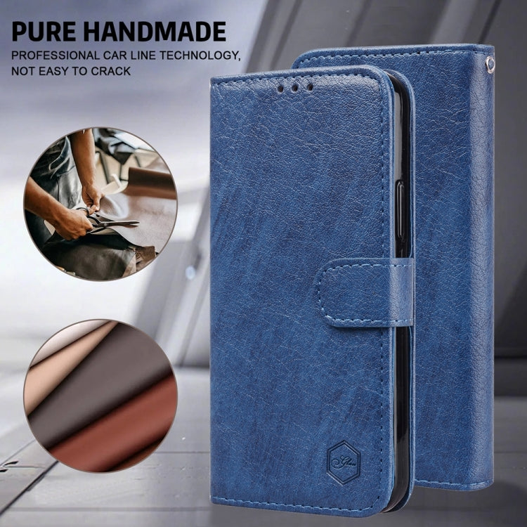 For Google Pixel 9 Pro Skin Feeling Oil Leather Texture PU + TPU Phone Case(Dark Blue) - Google Cases by PMC TechLife | Online Shopping South Africa | PMC TechLife | Buy Now Pay Later Mobicred