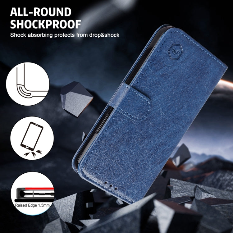 For Google Pixel 9 Pro Skin Feeling Oil Leather Texture PU + TPU Phone Case(Dark Blue) - Google Cases by PMC TechLife | Online Shopping South Africa | PMC TechLife | Buy Now Pay Later Mobicred