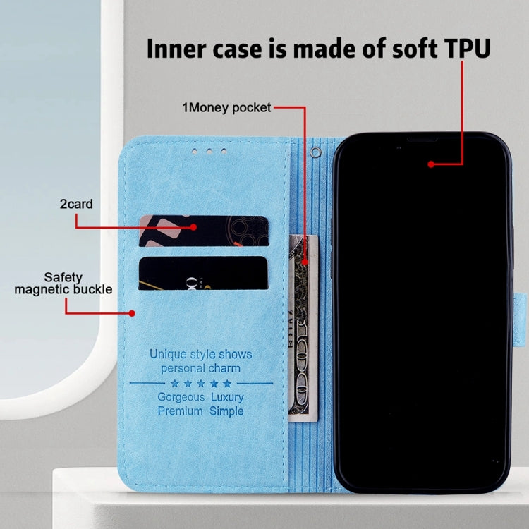 For Google Pixel 9 Pro Skin Feeling Oil Leather Texture PU + TPU Phone Case(Light Blue) - Google Cases by PMC TechLife | Online Shopping South Africa | PMC TechLife | Buy Now Pay Later Mobicred